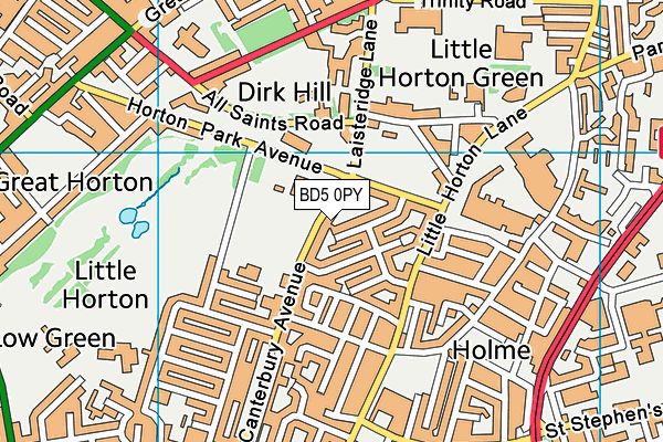 BD5 0PY map - OS VectorMap District (Ordnance Survey)