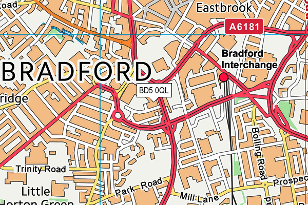 BD5 0QL map - OS VectorMap District (Ordnance Survey)