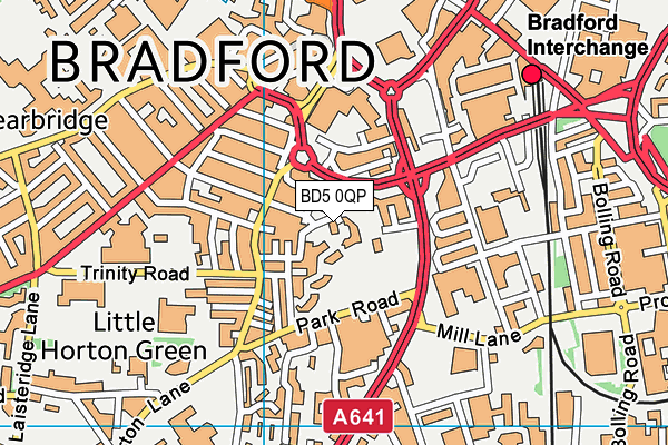 BD5 0QP map - OS VectorMap District (Ordnance Survey)