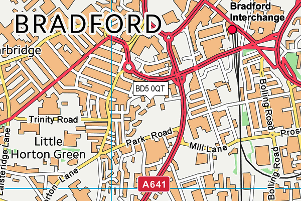 BD5 0QT map - OS VectorMap District (Ordnance Survey)