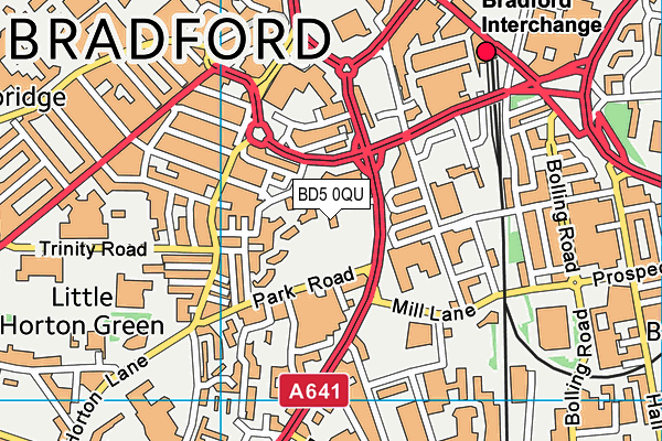 BD5 0QU map - OS VectorMap District (Ordnance Survey)