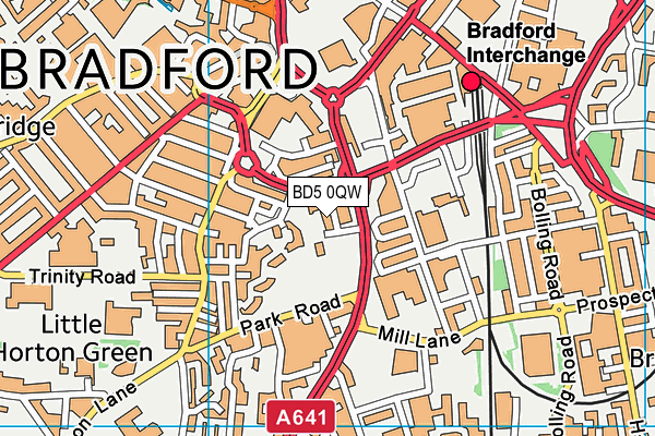 BD5 0QW map - OS VectorMap District (Ordnance Survey)