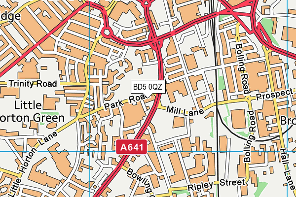 BD5 0QZ map - OS VectorMap District (Ordnance Survey)