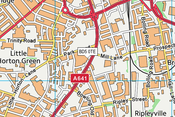 BD5 0TE map - OS VectorMap District (Ordnance Survey)