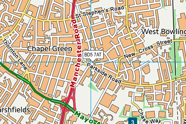 BD5 7AT map - OS VectorMap District (Ordnance Survey)