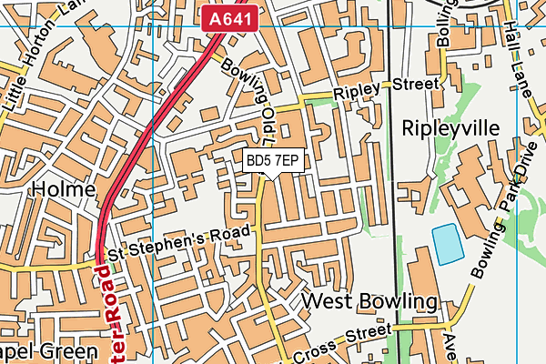 BD5 7EP map - OS VectorMap District (Ordnance Survey)