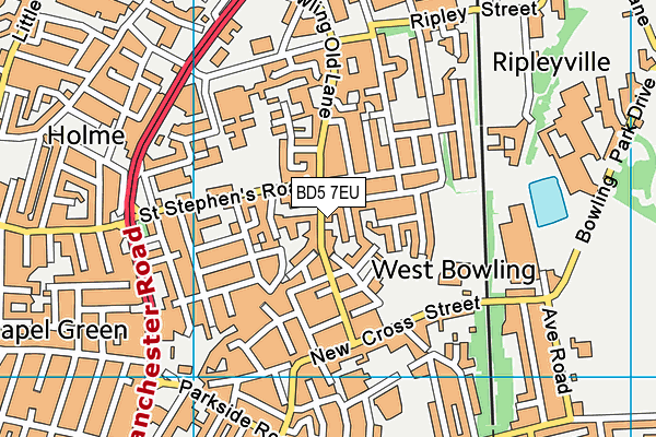 BD5 7EU map - OS VectorMap District (Ordnance Survey)