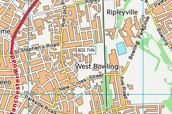 BD5 7HN map - OS VectorMap District (Ordnance Survey)