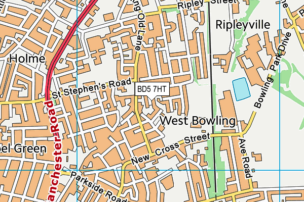 BD5 7HT map - OS VectorMap District (Ordnance Survey)