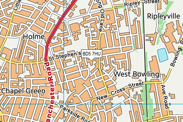 St Stephen's CofE Primary School map (BD5 7HU) - OS VectorMap District (Ordnance Survey)