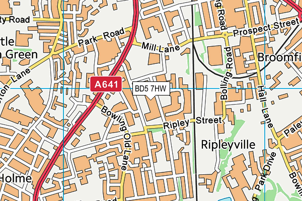 BD5 7HW map - OS VectorMap District (Ordnance Survey)