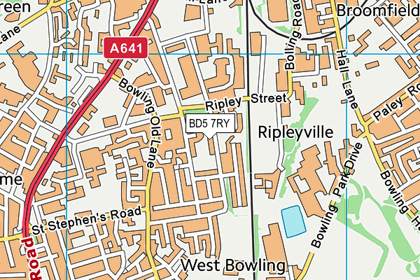 BD5 7RY map - OS VectorMap District (Ordnance Survey)