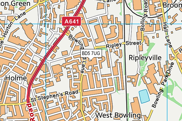 BD5 7UG map - OS VectorMap District (Ordnance Survey)