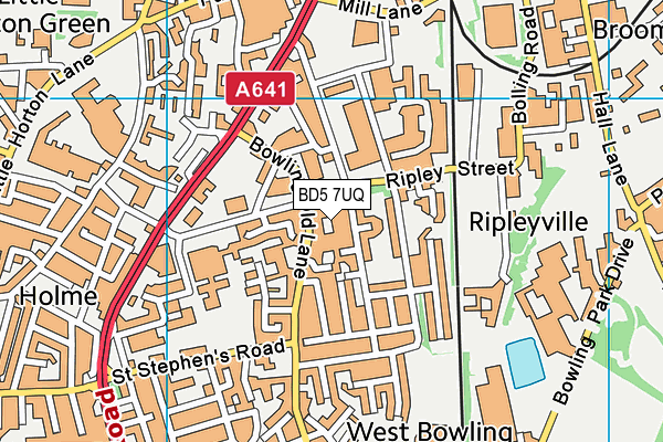 BD5 7UQ map - OS VectorMap District (Ordnance Survey)