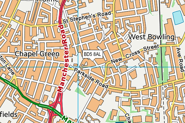 BD5 8AL map - OS VectorMap District (Ordnance Survey)