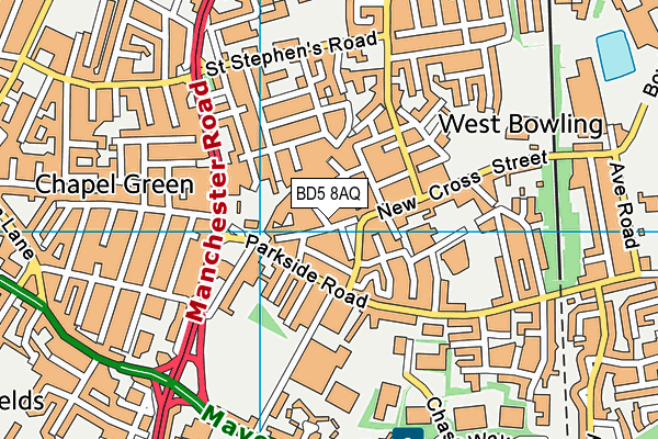 BD5 8AQ map - OS VectorMap District (Ordnance Survey)