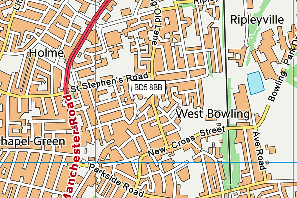 BD5 8BB map - OS VectorMap District (Ordnance Survey)