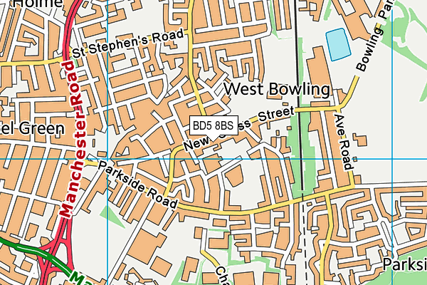 BD5 8BS map - OS VectorMap District (Ordnance Survey)