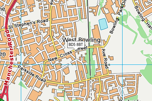 BD5 8BT map - OS VectorMap District (Ordnance Survey)