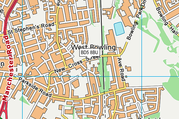 BD5 8BU map - OS VectorMap District (Ordnance Survey)