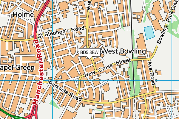 BD5 8BW map - OS VectorMap District (Ordnance Survey)