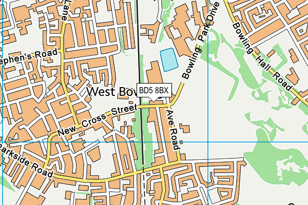BD5 8BX map - OS VectorMap District (Ordnance Survey)