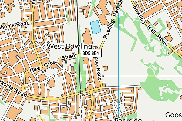 BD5 8BY map - OS VectorMap District (Ordnance Survey)