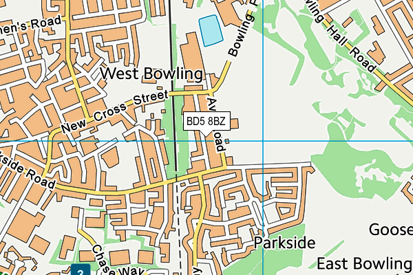 BD5 8BZ map - OS VectorMap District (Ordnance Survey)