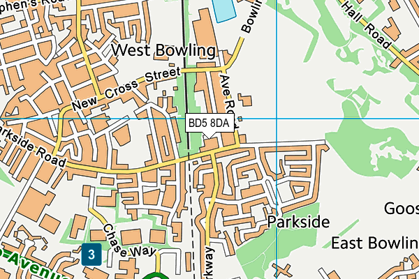 BD5 8DA map - OS VectorMap District (Ordnance Survey)