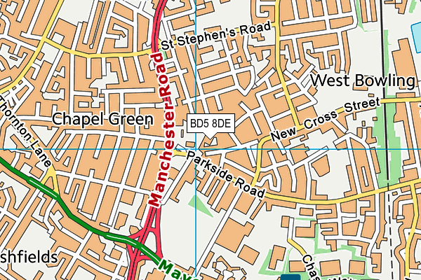 BD5 8DE map - OS VectorMap District (Ordnance Survey)