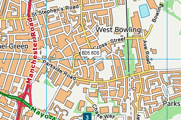 BD5 8DS map - OS VectorMap District (Ordnance Survey)