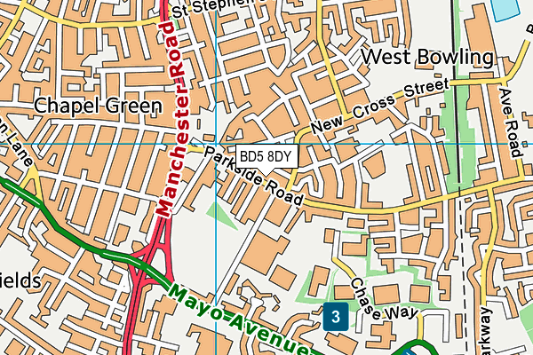 BD5 8DY map - OS VectorMap District (Ordnance Survey)