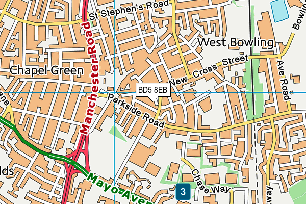 BD5 8EB map - OS VectorMap District (Ordnance Survey)