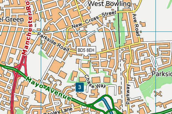 Parkside Centre map (BD5 8EH) - OS VectorMap District (Ordnance Survey)
