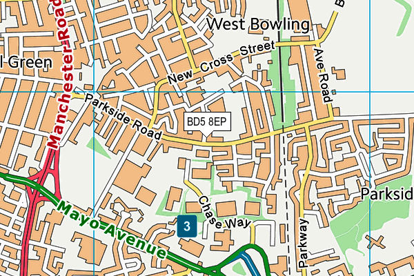 BD5 8EP map - OS VectorMap District (Ordnance Survey)