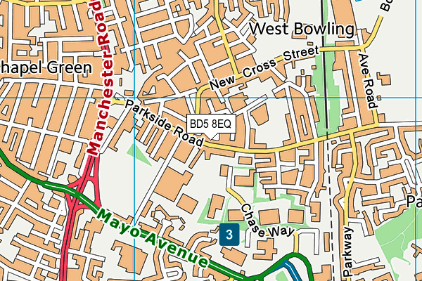 BD5 8EQ map - OS VectorMap District (Ordnance Survey)