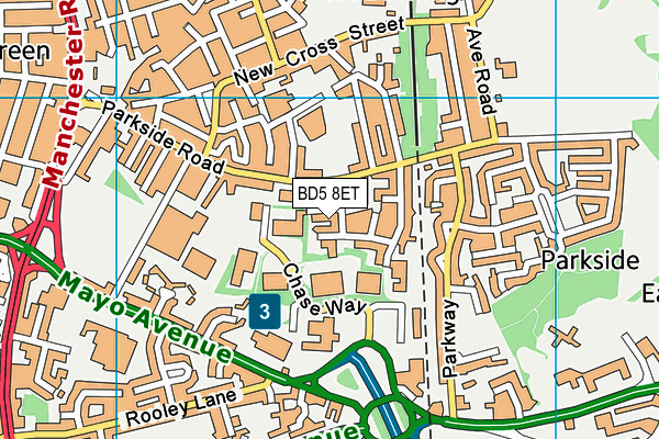 BD5 8ET map - OS VectorMap District (Ordnance Survey)