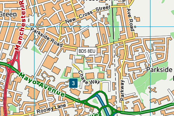 BD5 8EU map - OS VectorMap District (Ordnance Survey)