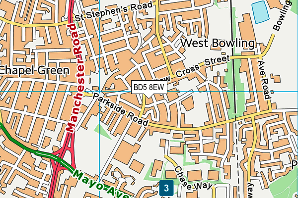 BD5 8EW map - OS VectorMap District (Ordnance Survey)