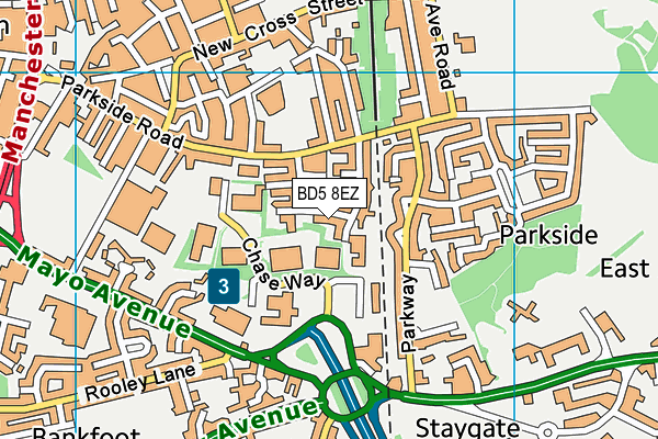 BD5 8EZ map - OS VectorMap District (Ordnance Survey)