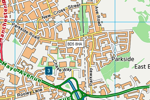 BD5 8HA map - OS VectorMap District (Ordnance Survey)