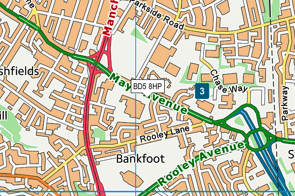 BD5 8HP map - OS VectorMap District (Ordnance Survey)