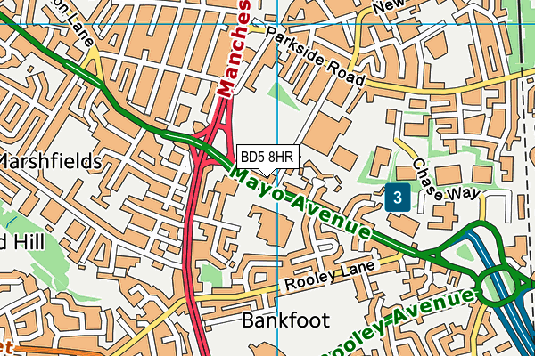 BD5 8HR map - OS VectorMap District (Ordnance Survey)