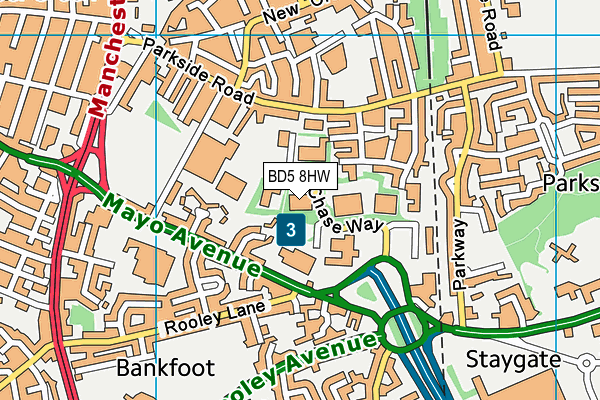 Cedar Court Health Club (Leeds / Bradford) map (BD5 8HW) - OS VectorMap District (Ordnance Survey)