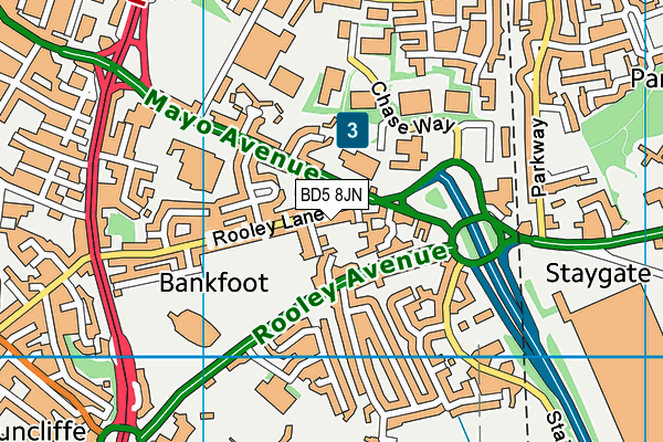 BD5 8JN map - OS VectorMap District (Ordnance Survey)