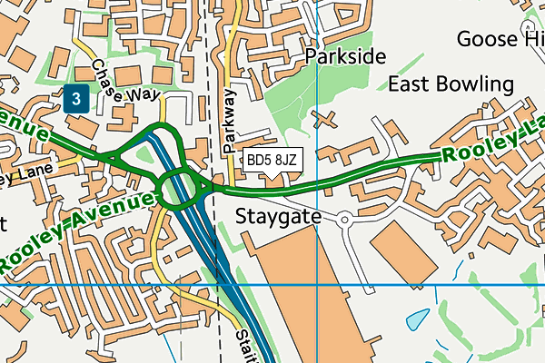 BD5 8JZ map - OS VectorMap District (Ordnance Survey)