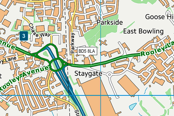 BD5 8LA map - OS VectorMap District (Ordnance Survey)