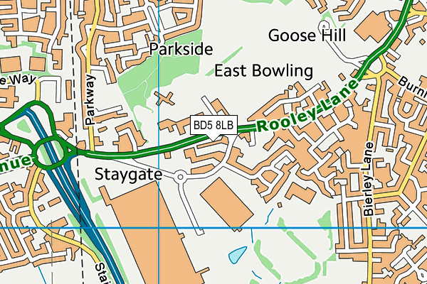 West Bowling Golf Club (Closed) map (BD5 8LB) - OS VectorMap District (Ordnance Survey)