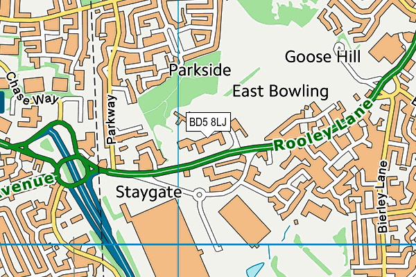 BD5 8LJ map - OS VectorMap District (Ordnance Survey)