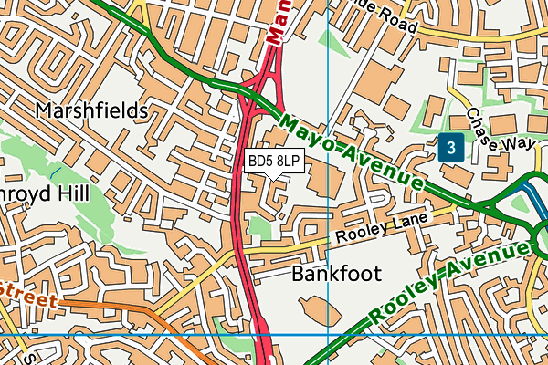 BD5 8LP map - OS VectorMap District (Ordnance Survey)